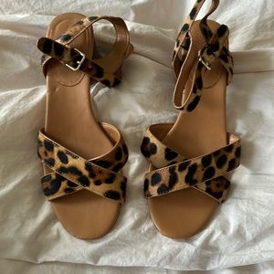 J Crew leopard sandals